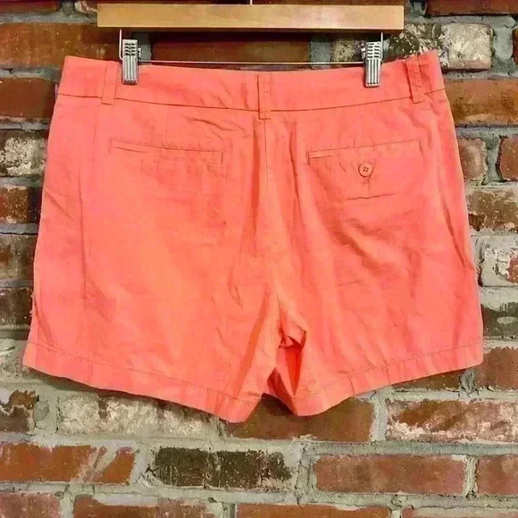 J Crew 100% Cotton Neon Orange Chino Shorts Size 12 - Picture 6 of 8